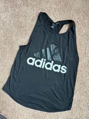 adidas Black Logo Racerback Athletic Tank